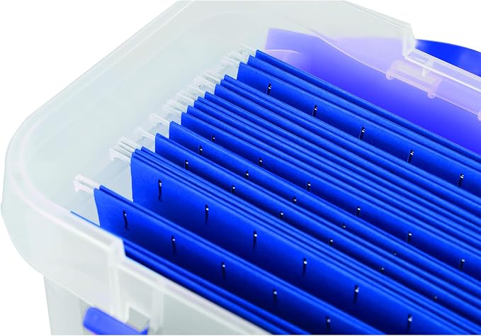 Bankers Box Heavy Duty Portable Plastic File Box with Hanging Rails, Letter, 1 Pack (0086304) - Image 4