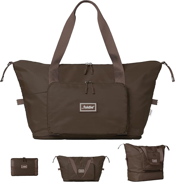 The Foldie Foldable Travel Bag for Women - 40L Weekender Bag with Multiple Pockets - Carry On Expendable Travel Bag by TheFoldie