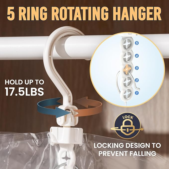 TAILI Hanging Vacuum Storage Bags for Clothes Space Saver 4 Combo Clear | Vacuum Seal Bags for Clothing Travel, Winter Clothes Storage Closet Organizers, Garment, Coats, Suits and Jackets - Image 4