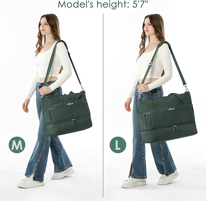 Gym Bag for Women, 45L Carry On Travel Duffel Bag with Shoes Compartment | Weekender Overnight Duffel Bag with Wet Pocket, Hospital Bag for Women Labor Delivery, Carry On Bag for Travel, Gym, Weekend - Image 6