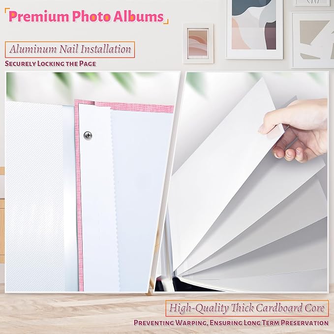 Artfeel Photo Album Self Adhesive Scrapbook,120 Pages Large Photo Book for 4x6,5x7,8x10 Pictures,DIY Album for Baby Wedding Family Travel Birthday,with Metallic Pen and Scraper - Image 4