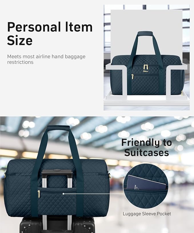 Travel Bags for Women Wide Open Large weekender Duffle Bag with Shoe Compartment Overnight Hospital Bag For Women Labor Delivery Carry on Bag Personal Item Travel Bag with Wet Pocket Peacock Blue - Image 6