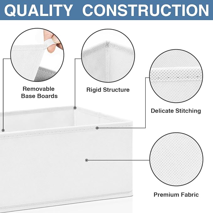 Drawer Organizer Clothes 12 Pack - Fabric Closet Organizers and Storage for Nursery Organization - Dresser Drawer Dividers for Baby Clothes/Socks/Underwear/Bras - College Dorm Room Essentials - Image 5