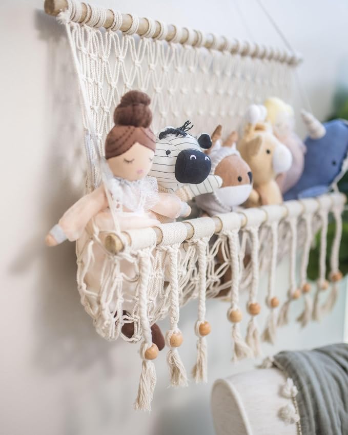 Crane Baby Willow Macrame Hanging Storage Bin, Bohemian-Style Storage Bin for the Nursery or Kid's Room - Image 4