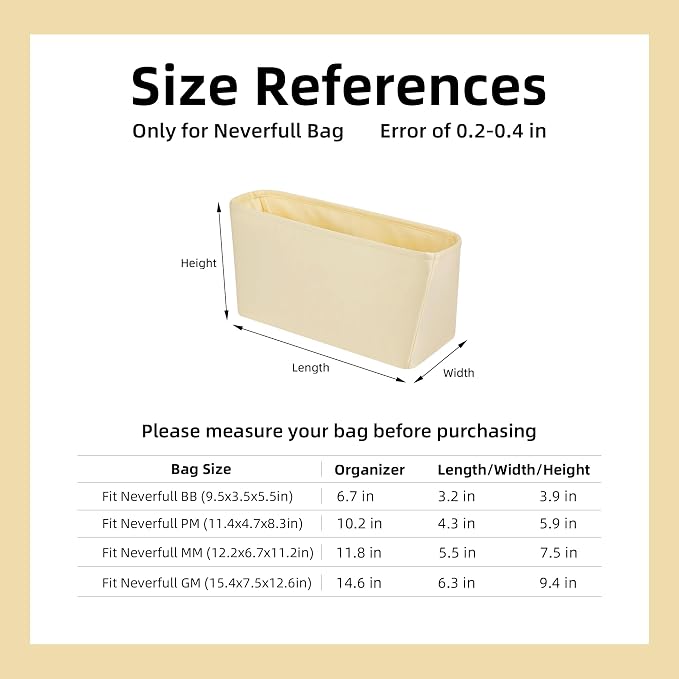 DGAZ Silk Purse Organizer Insert for Neverfullbag(Jaune poussin,GM) | Soft and Lightweight,Perfect Fit,Multi-pocket Storage,Bag Protector,Luxury Bag Care,Handmade,for Smooth Bag Organizer - Image 7