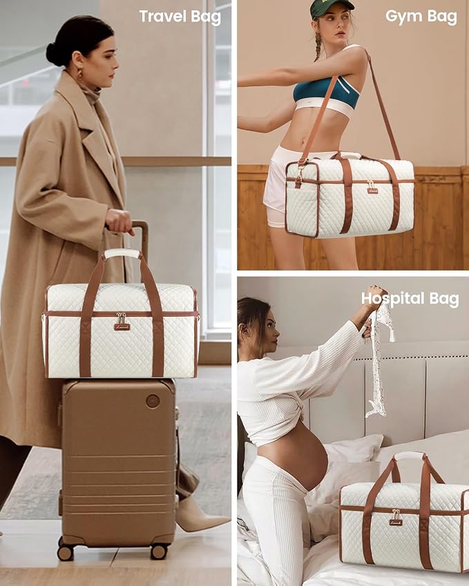 LOVEVOOK Travel Duffle Bag - Weekender & Overnight Bag with Toiletry & Wet Pocket, Carry-On Size, 3pc Set - Image 5