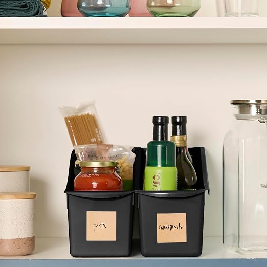 Linking Storage Book Bins, Plastic, 10-Pack, Black | Durable plastic with built-in handles, interlocking, nestable, ideal for books, magazines, and files in a classroom or office - Image 7