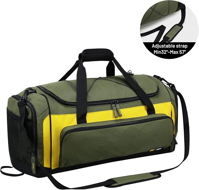 MIER Large Gym Bag for Men 60L Duffel Bag with Shoe Compartment | Lightweight & Durable Sports Duffles; Suited for Workout Fitness Travel Weekender; Water Resistant; Adjustable Shoulder Strap - Image 5