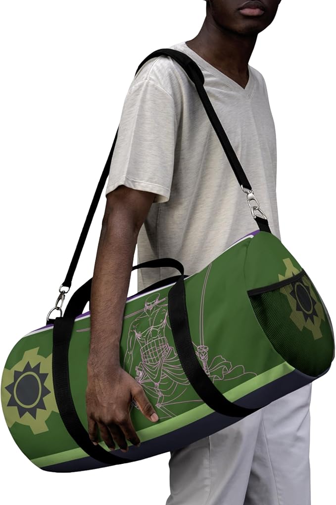 Anime Gym Bag for Women Men - Large Capacity Waterproof Workout Fitness Travel Sports Bags Fashion Street Camping Expandable Carry On Duffle Bag For Couple (Green Zzro) PTY - Image 3