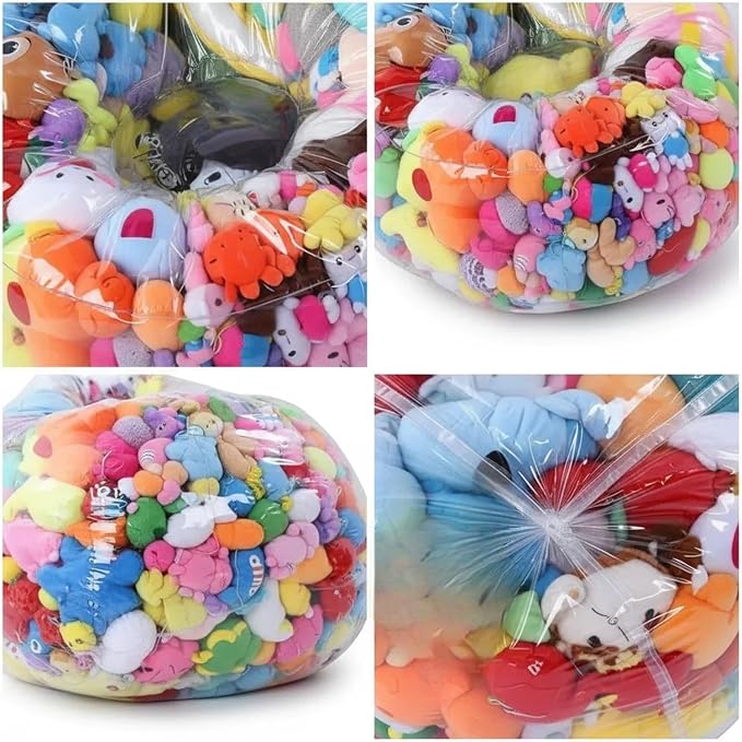 Clear Stuffed Animal Storage Bean Bag Chair Cover - Extra Large 150L, Waterproof & Easy-Clean Toy Organizer with Plastic Window,forNursery, Bedroom, Playroom (Cover Only, No Filler) (Extra large size) - Image 6