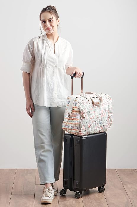 Maison d' Hermine Weekender Bags for Women Cotton Quilted Duffel Overnight Luggage Weekend Bag for Men Gym Gifts Travel | Overnight Luggage Weekend Bag for Men Gym Sports Gifts Duffle bag Business Travellers Trip Spring Summer - Image 3