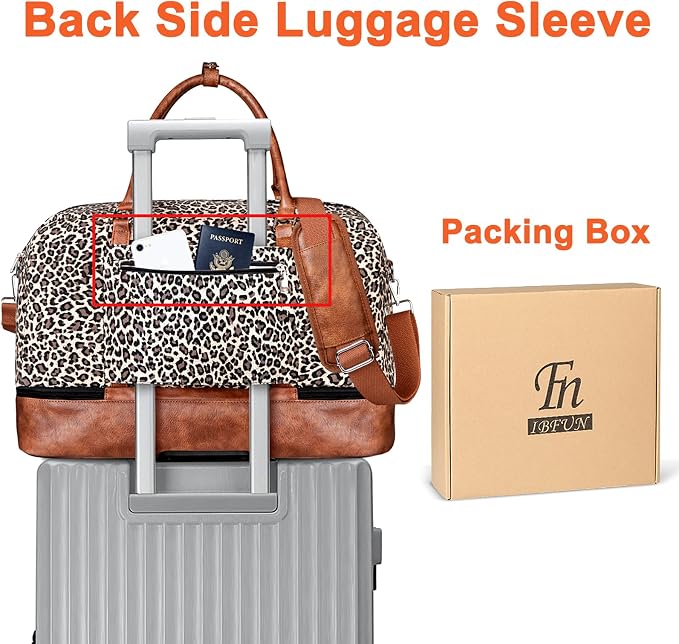 Weekender Bags for Women, 21" Travel Duffle Bag with Shoe Compartment | 3PCS Carry On Overnight Large Duffel Bag with Crossbody Bag and Toiletry Bag for Weekend Travel Gym Hospital Business Trip - Image 6