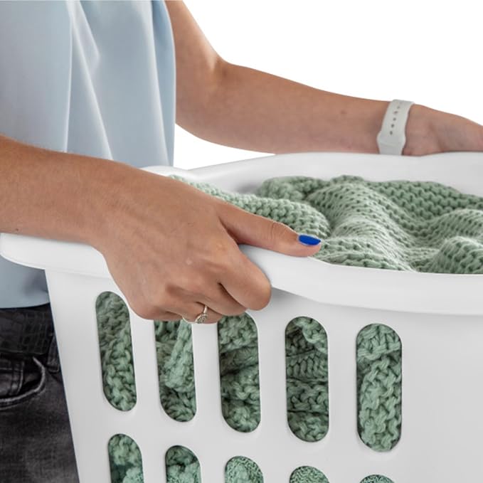 Sterilite Rectangular Laundry Basket, Plastic Clothes Hamper, 24-Pack | 1.5 Bushel, White - Dirty Clothing Storage Organizer with Handles for Bedroom, Bathroom, and Closet - Image 7