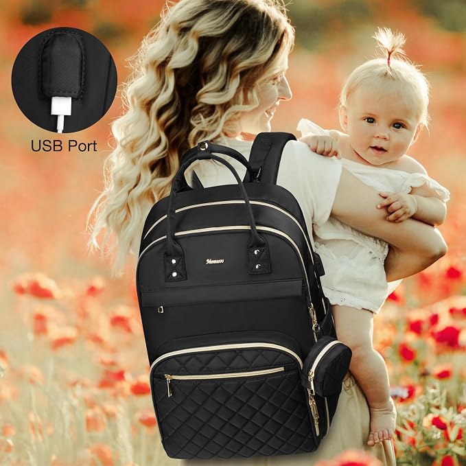 Diaper Backpack for Women Large Capacity with Insulated Pockets Diaper Bags For Baby Girl Boy Waterproof Baby Bags - Image 4