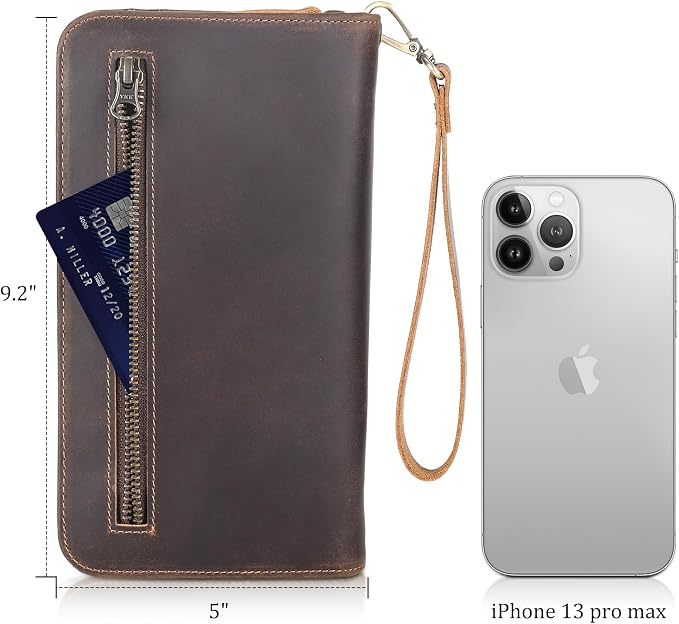 Polare Full Grain Leather Family Travel Passport Wallet and Documents Organizer RFID Blocking Case Holder Fits 6 Passports for Men and Women - Image 7