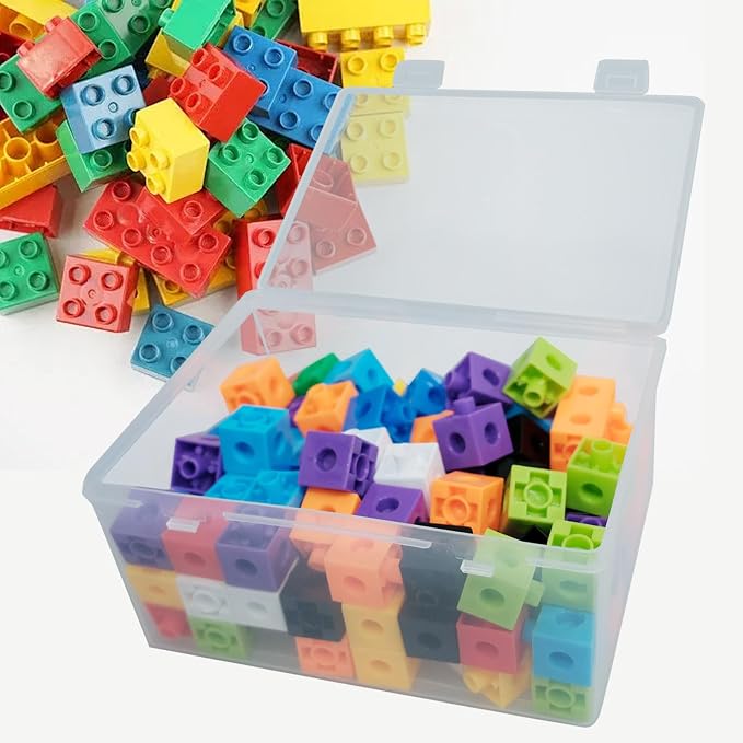 20 Pcs Plastic Playroom Storage Organizer Box Stackable Bins with Lids,Clear Storage Containers for Holds Small Toys, Building Blocks, Puzzles (7.09 x 5.2 x 3.43 Inch,5.6 x 4.1 x 2.4 Inch) - Image 9