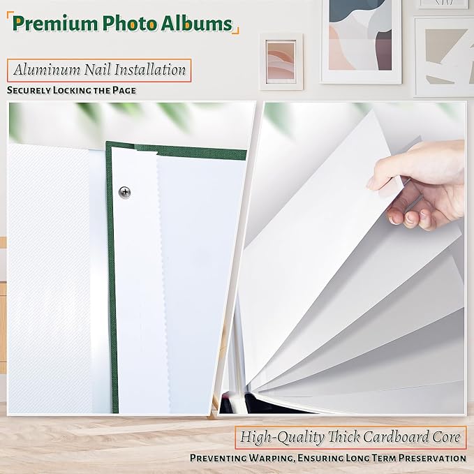 Artfeel Photo Album Self Adhesive Scrapbook,120 Pages Large Photo Book for 4x6,5x7,8x10 Pictures,DIY Album for Baby Wedding Family Travel Birthday,with Metallic Pen and Scraper - Image 4