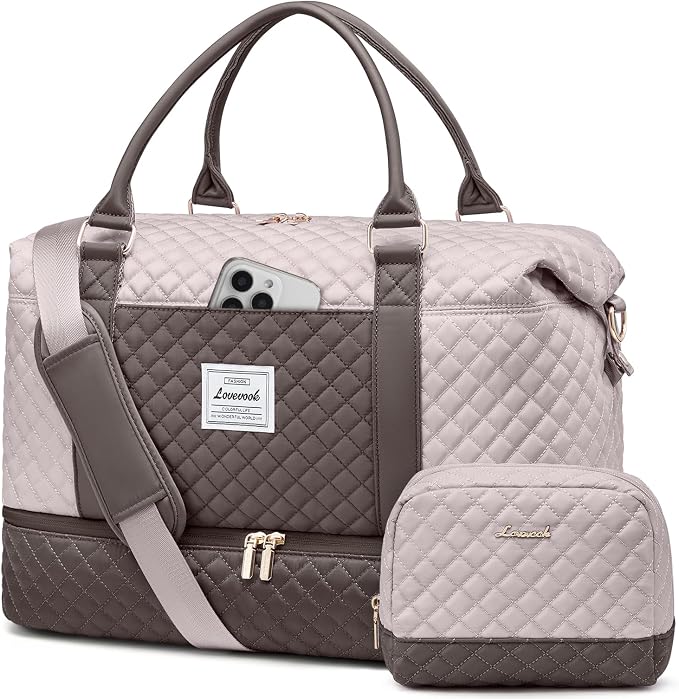 LOVEVOOK Travel Duffle Bag,Weekender Bags for Women with Shoe Compartment，Carry on Overnight Bag with Toiletry Bag,Gym Duffel Bag with Wet Pocket, Hospital Bags for Labor and Delivery by LOVEVOOK