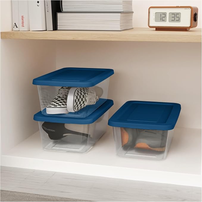 Sterilite Stackable 6 Quart Home Storage Box with Handles and Lid for Efficient, Space Saving Household Storage and Organization, (10 Pack) - Image 6