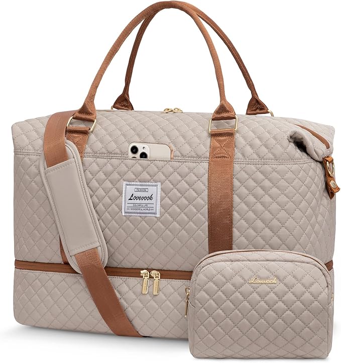 LOVEVOOK Travel Duffle Bag,Weekender Bags for Women with Shoe Compartment，Carry on Overnight Bag with Toiletry Bag,Gym Duffel Bag with Wet Pocket, Hospital Bags for Labor and Delivery by LOVEVOOK