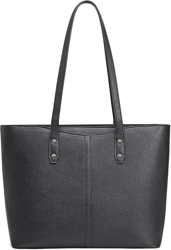 S-ZONE Tote Bag for Women Work Purses Handbags Luggage Strap Large Travel | Padded Laptop Compartment, Multi Pockets, Vegan Leather, Bottom Metal Rivet, Commuting Office Teacher - Image 9