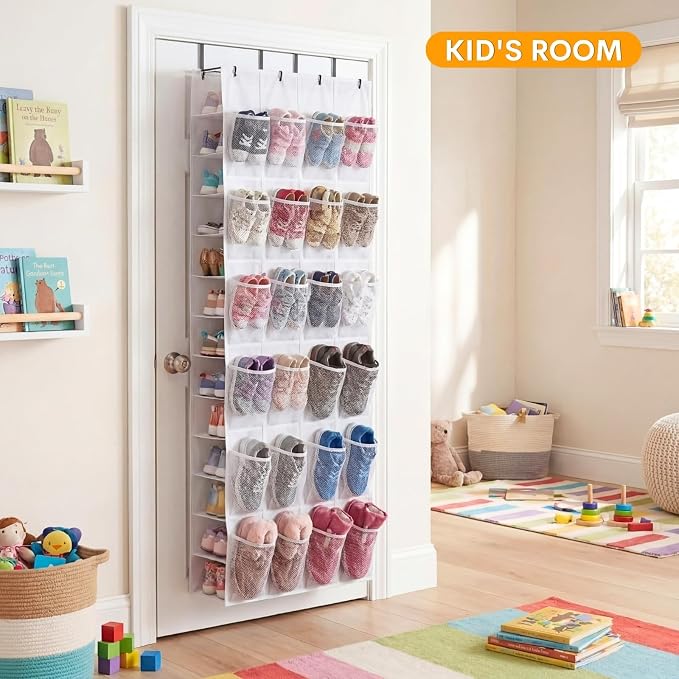 40-50 Pairs Over the Door Shoe Organizer, Large Double-Sided Pockets Hanging Shoe Rack, Space-Saving Closet Door Organizer Fits Boots,Sneakers or Larger Shoes,Shoe Storage for Bedroom, Closet,Entryway - Image 5