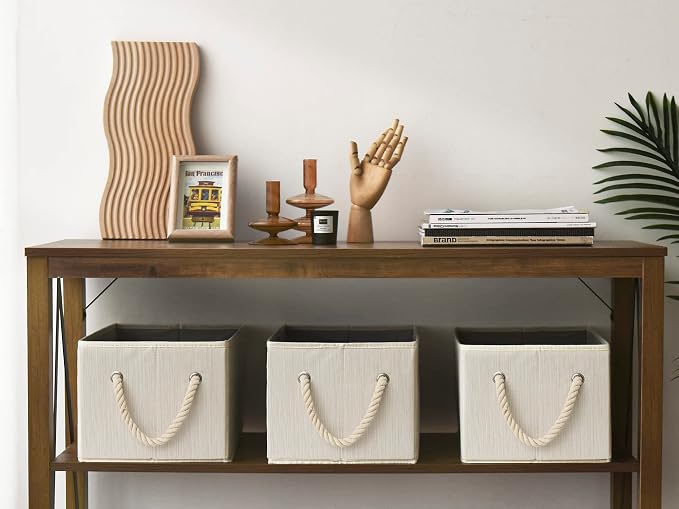 StorageWorks Two 3-Shelf Separable Closet Hanging Shelves with 3-Pack Storage Bins - Image 9