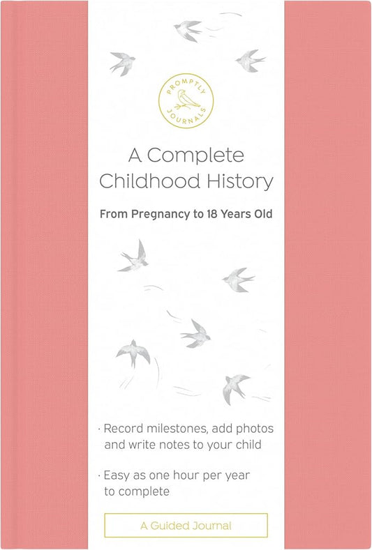 A Complete Childhood History: From Pregnancy to 18 Years Old (Dusty Rose, Pink, Linen) | Baby Book and Pregnancy Journal | Baby Memory Book by PromptlyJournals