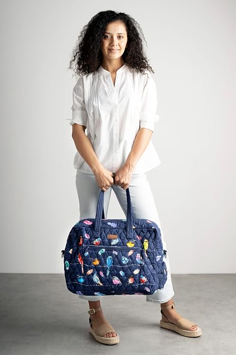 Maison d' Hermine Weekender Bags for Women Cotton Quilted Duffel Overnight Luggage Weekend Bag for Men Gym Gifts Travel | Overnight Luggage Weekend Bag for Men Gym Sports Gifts Duffle bag Business Travellers Trip Spring Summer - Image 3