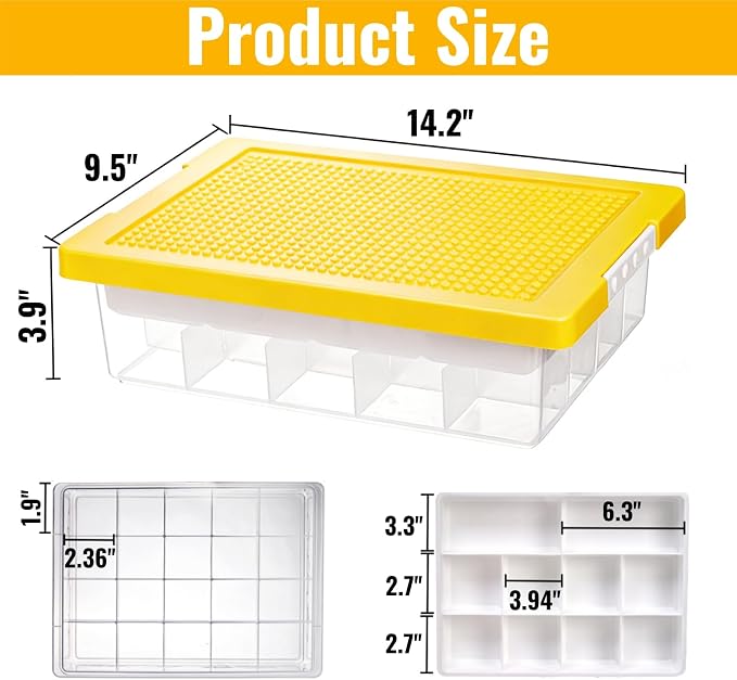 Building Block Organizer Bin, Building Baseplate Lid (Pack of 2) - Image 2