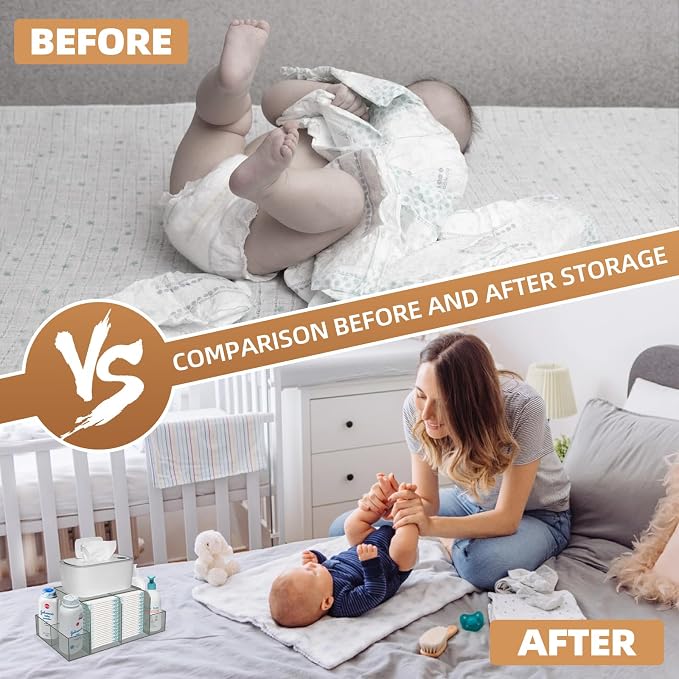 GILPWA Diaper Caddy, Baby Changing Table Organizer, Detachable Clear Acrylic Diaper Storage for Wipe Dispenser, Wipe Warmer and other Diapering Essentials - Image 6