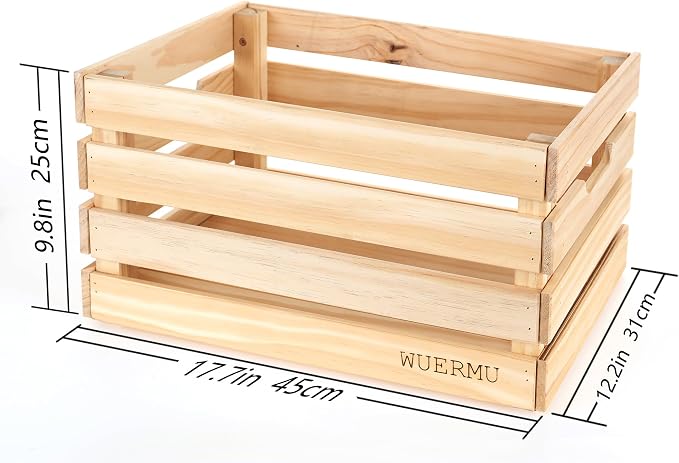 Wooden Crates are Suitable for Storage, Milk crates, Wine Crates, Toy Crates, Display and Decoration, Camping, and Other Purposes. They are Sturdy and Durable, set of 2 Length of 17.7 inches. - Image 2