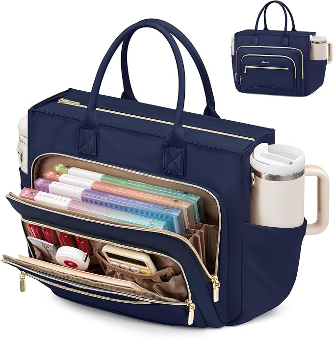 LOVEVOOK Work Tote Bags for Women,Laptop Teacher Bag With File Organizer | Large Cup Holder,Teacher Tote Bag,Nurse Bags,Multi-Pockets Professional Briefcase Business Purses Handbag by LOVEVOOK