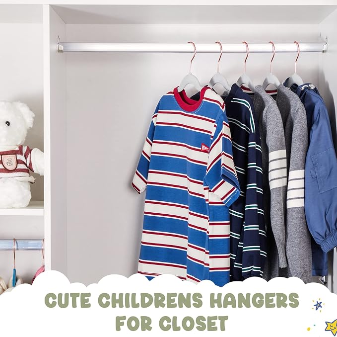 HOUSE DAY Velvet Kids Hangers 60 Pack, Premium Childrens Hangers for Closet, Ultra Thin Cute Hangers Kids Clothes Hanger, Non Slip Kids Felt Hangers 14 Inch, Small Hangers for Kids Clothes, Grey | Grey Ultra Thin Cute Clothes Hanger, Non Slip Small Fel... - Image 5