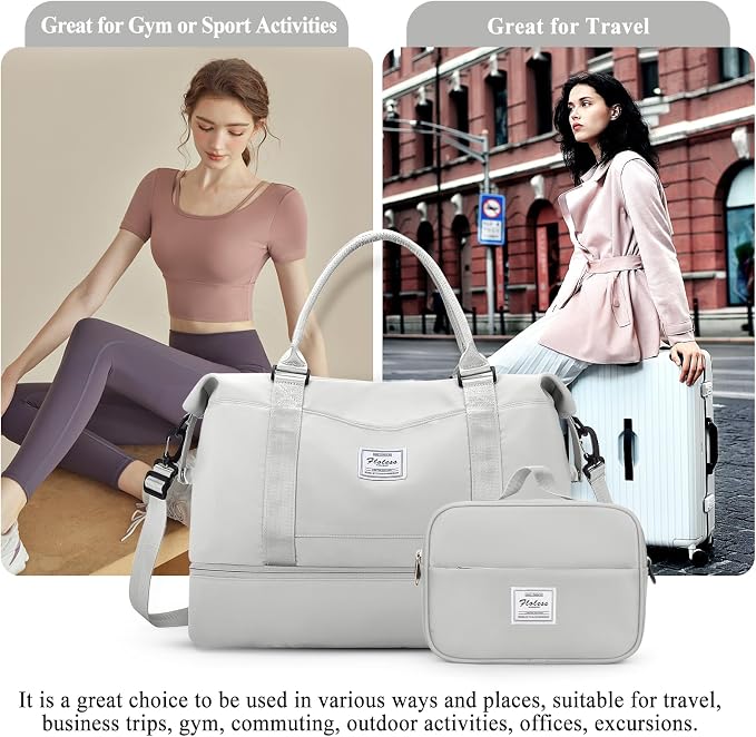 Weekender Bags for Women, Personal Item Travel Bag with Shoes Compartment | Overnight Travel Duffel Bag with Toiletry Bag, Airplane Friendly Carry-On Bag - Image 8