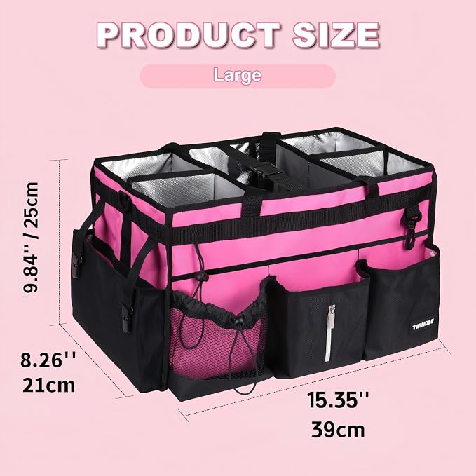 Large Cleaning Caddy Bag With Detachable Divider,Caddy Organizer With Handle,Cleaning Supply Storage With Adjustable Shoulder Strap & Waist Belt For Cleaners,Cleaning Housekeepers - Image 2