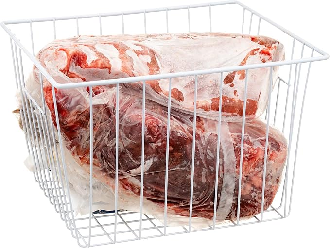 Freezer Storage Organizer Basket, Refrigerator Wire Household Bins with Built-in Handles for Kitchen, Pantry, Cabinet, Closets - Pearl White(4Pack, 11in x 10in x 5.5in) - Image 6
