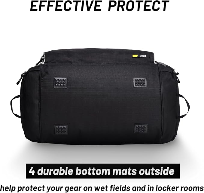 MIER Large Gym Bag for Men 60L Duffel Bag with Shoe Compartment | Lightweight & Durable Sports Duffles; Suited for Workout Fitness Travel Weekender; Water Resistant; Adjustable Shoulder Strap - Image 4