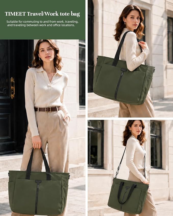 Timeet Laptop Tote Bag for Women, Water Resistant Work Tote Purse with Laptop Compartment for Daily Office Casual Travel - Image 2