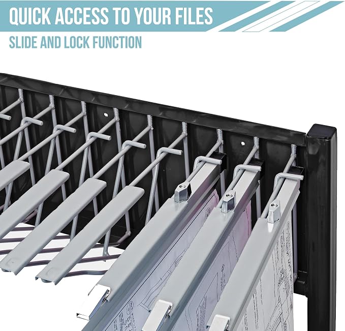 Adir Blueprint Rack and Clamps - 12 Pack of 30 Inch Blueprint Clamps and Mobile Blueprint Rack - Heavy-Duty Large Document Storage Solution for Blueprints, Posters, Maps, & Construction Plans - Image 5