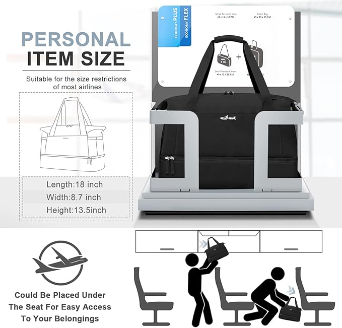 Gym Bag for Women, Personal Item Travel Bag with Shoes Compartment for Trip | Weekender Overnight Duffel Bag with Wet Pocket, Hospital Bag for Women Labor Delivery, Carry On Bag for Travel, Gym, Weekend - Image 2