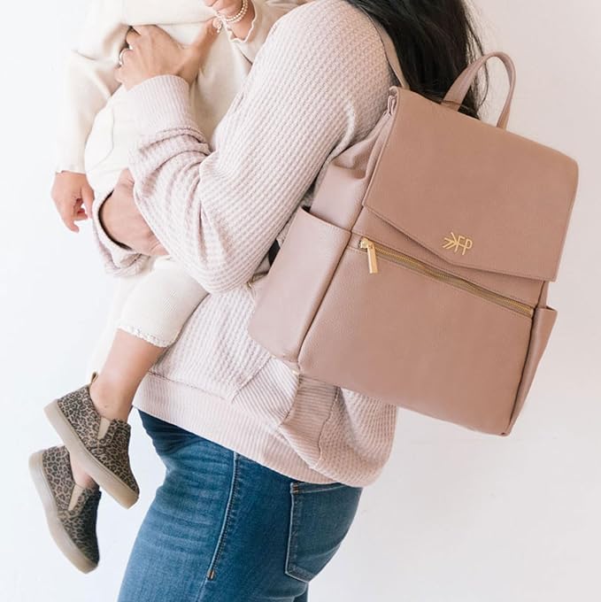 Freshly Picked Mini Diaper Bag II Backpack – Premium Vegan Leather Small Baby Bag without Changing Pad, Compact, Lightweight & Stylish for Moms On-the-Go, Fig - Image 6