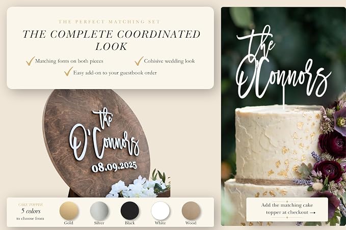Personalized Round Guest Book Alternative Sign, Unique Guest Book Sign, Custom Alternative Guest Book, Wooden Guest Book, Wedding Ceremony Guestbook Sign (Design 4) - Image 5