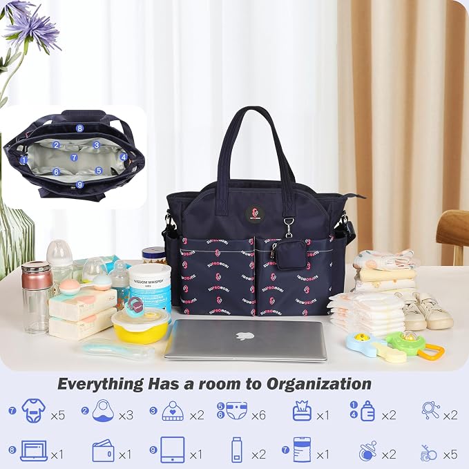 Diaper Bag Tote: Large Tote Baby Bag Boy Diaper Bag Stylish Girl Diaper Bag,Shoulder Mommy Bag - Image 5