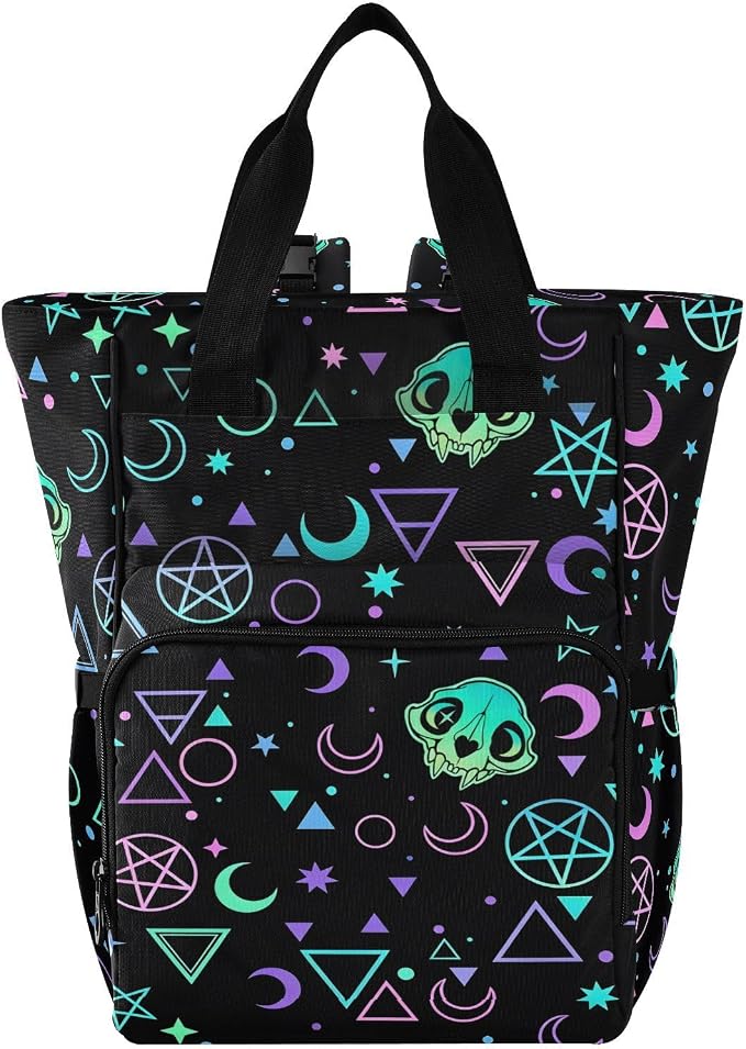MNSRUU Diaper Bag Magic Skulls Diaper Bag Backpack Multifunction Travel Diaper Bag Tote Large Capacity Diaper Changing Backpacks for Moms Dads by MNSRUU