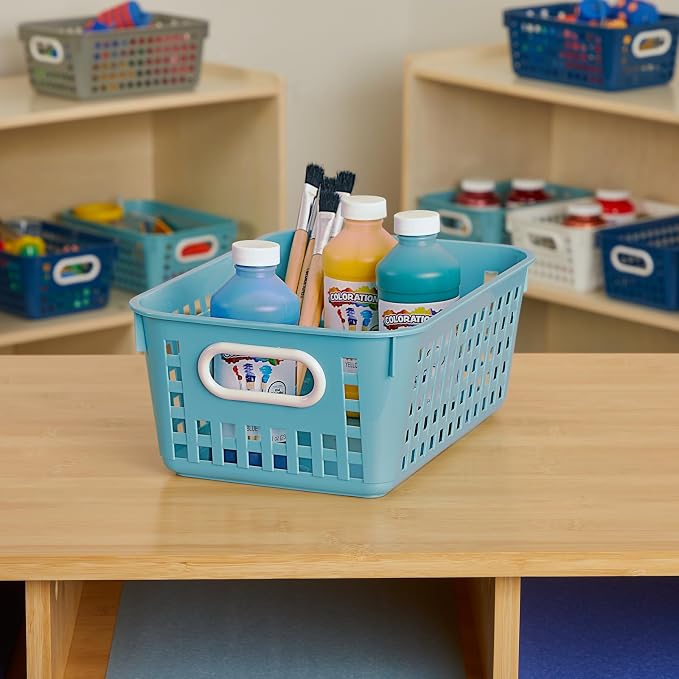 Really Good Stuff Medium Plastic Book Baskets, 11" x 7.5" x 4.5", 6-Pack | Water, Versatile Storage Solution for Classroom, Home & Office, Storage, Multi-Purpose - Image 6