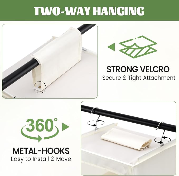 6-Shelf Weekly Clothes Organizer for Kids, Hanging Daily Closet Organization with 6 Side Pockets, Days of The Week Clothing Divider Storage for Boys and Girls (White) - Image 3