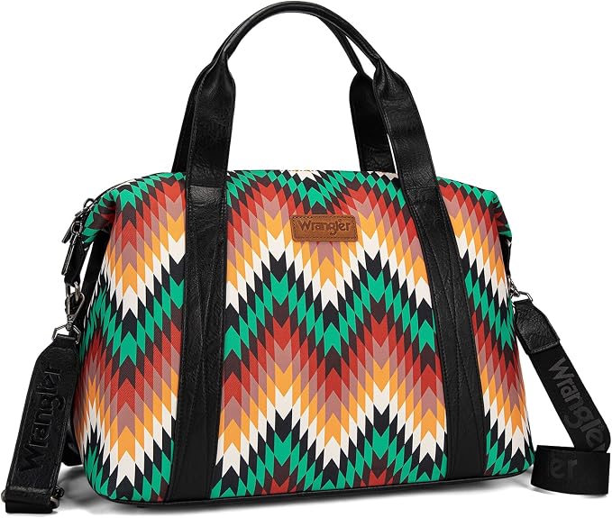 Wrangler Duffel Bag for Women Large Travel Weekender Bag Designer Aztec Carry On Bags Gym Bag, Black by THEOFFICIALMONTANAWEST