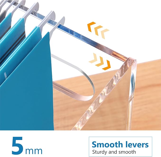DINGHUO Acrylic Hanging File Organizer Box, Legal Size Clear File Storage Box with Handles, Portable Filing Holder for Desk, Home Office, School -1 Pack - Image 7