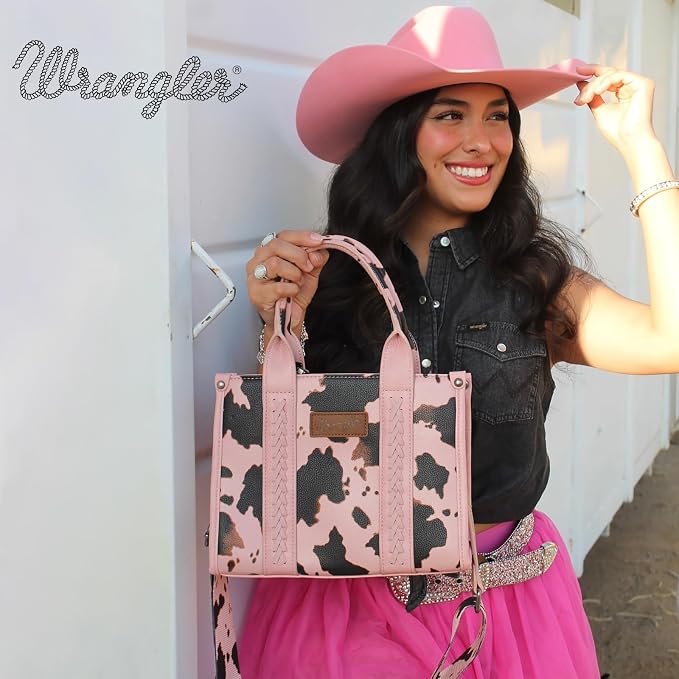 Montana West × Wrangler Tote Bag for Women Western Cow Print Purse Designer Top Handle Handbags - Image 2